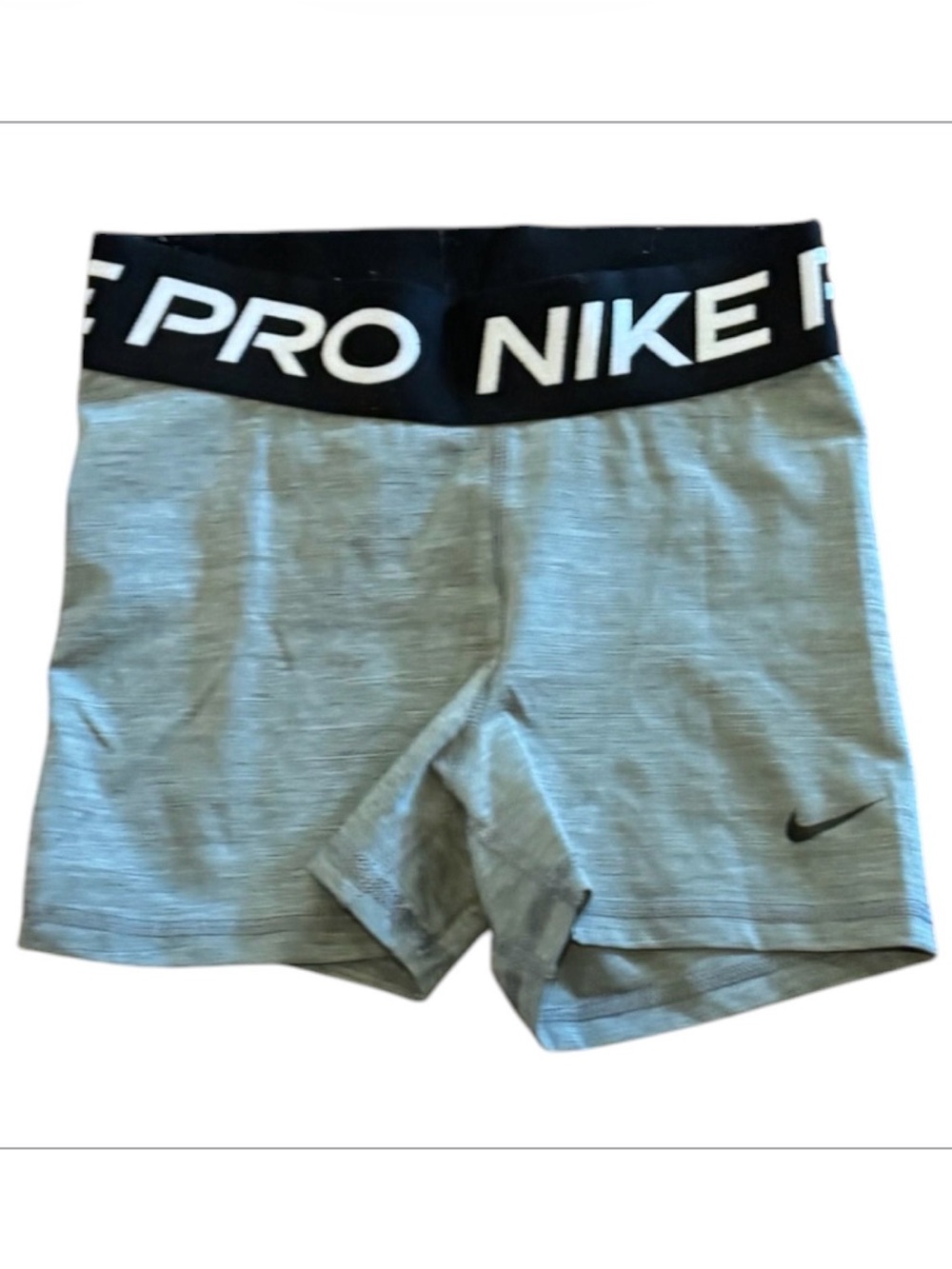 Nike Heather Gray Workout Shorts with Black Waistband Women XS